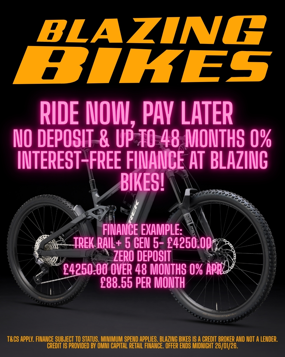 Ride Now, Pay Later – No Deposit & Up to 48 Months 0% Interest-Free Finance at Blazing Bikes!